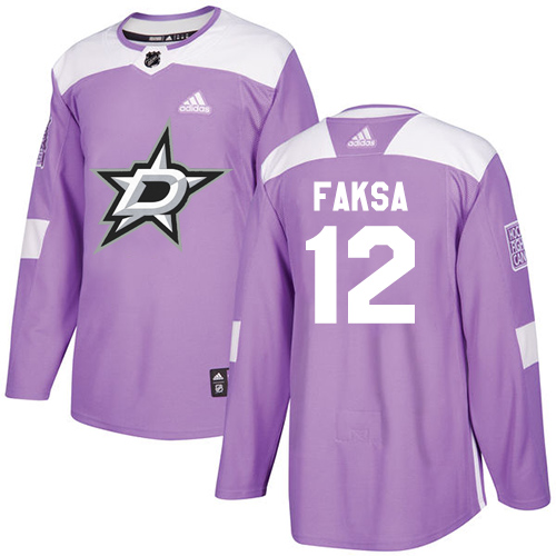 Adidas Stars #12 Radek Faksa Purple Authentic Fights Cancer Stitched NHL Jersey